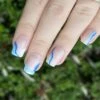 Merkloos Korte Blauwe Lijn Nagels - Blauw - Plaknagels - Plaktabs - Kort