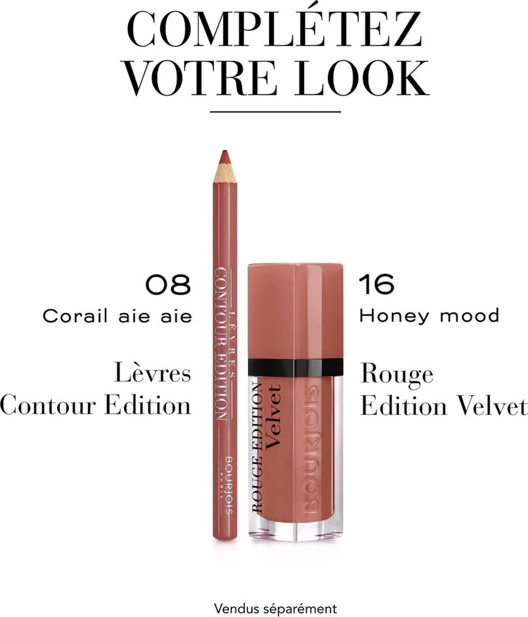 Bourjois - Levres Contour Edition Lip Liner Contour Lip Pencil 1,14 G 08 Corail Aie Aie - - Afbeelding 5