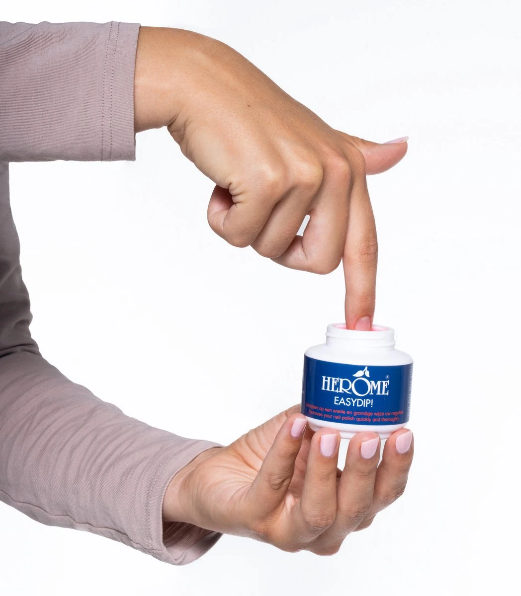 Herome Easydip Nagellakremover Nagellakverwijderaar - In Een Potje Met Ingebouwde Borsteltjes - Navulbaar Met Caring Nail Polish Remover - Afbeelding 6