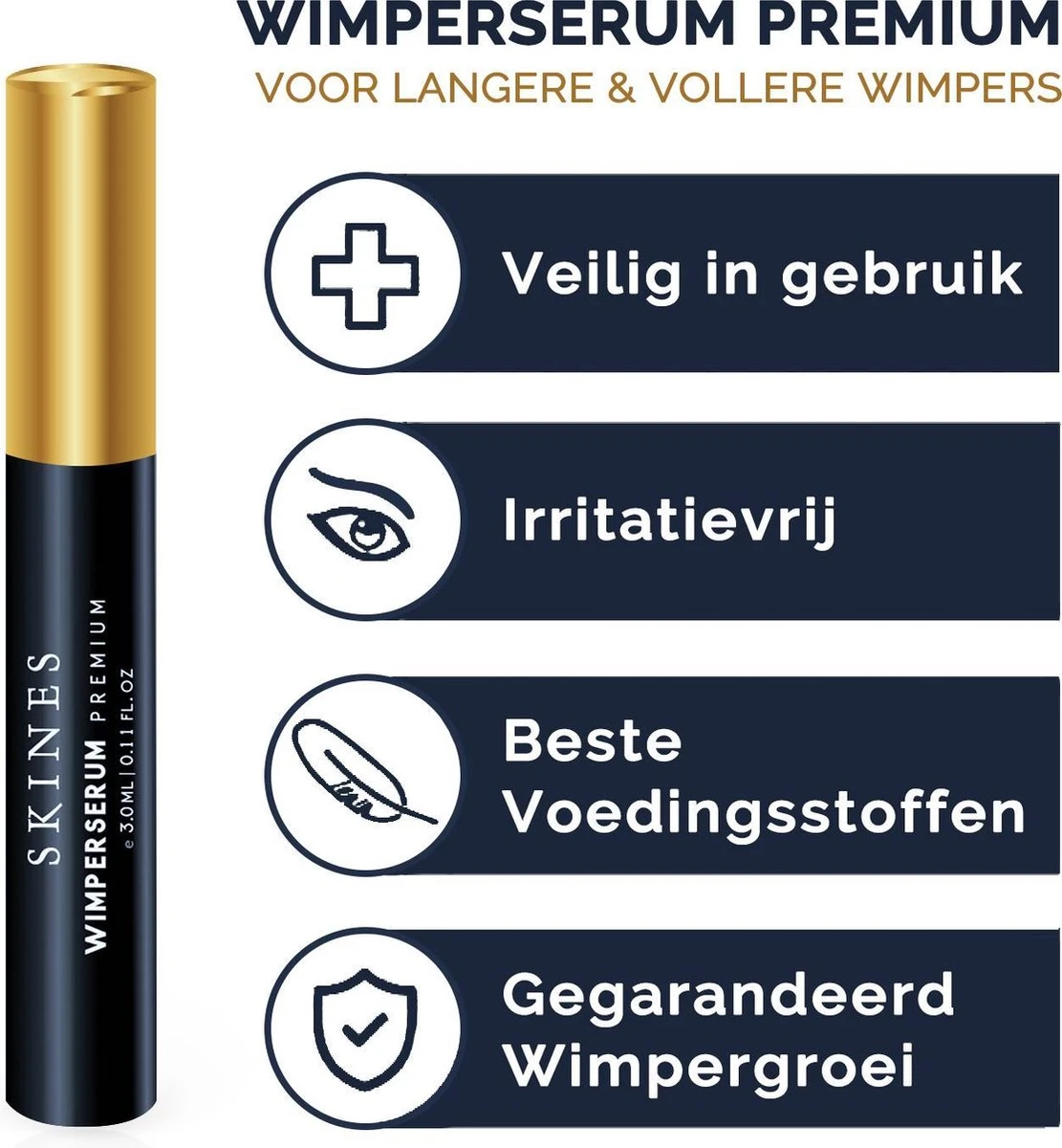 Skines® Wimperserum Premium – Eyelash Serum - Wenkbrauw Serum - Wimper Groei - 3ML - Afbeelding 4