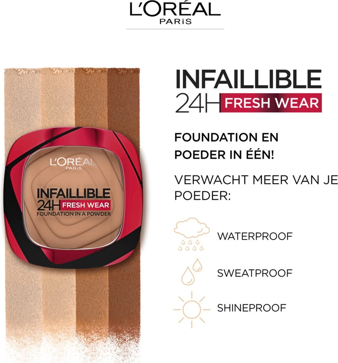 L’Oréal Paris Infallible 24H Fresh Wear Foundation In A Powder - 330 Hazelnut - Afbeelding 5