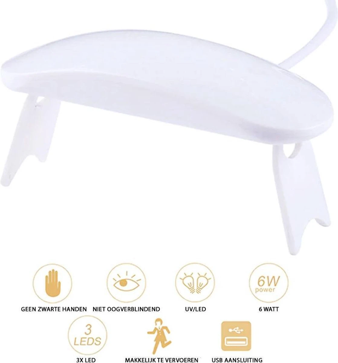 WiseGoods - Premium Nagel LED Lamp Gelnagels - Nagellak Droger - Gellak - 6W - Wit - Afbeelding 2