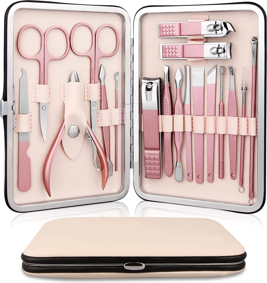 Luxe 18-delige Manicure Set - Manicure Pedicure Set- Nagelverzorging- Met Opbergetui