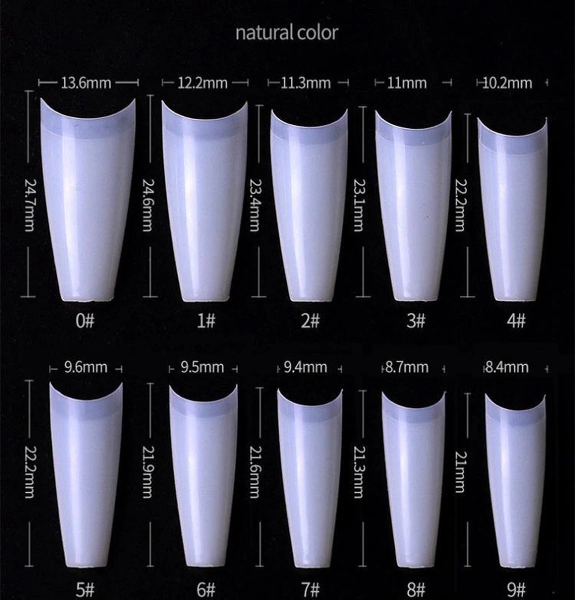 T-Vormige -Nagel Tips -Kort Opzetstukje - Naturel - 500 Stuks - Tips Nail Extension- False Tips Plaknagels – Nageltips - Acrylnagels – Gelnagels -Polygel - Polyacryl