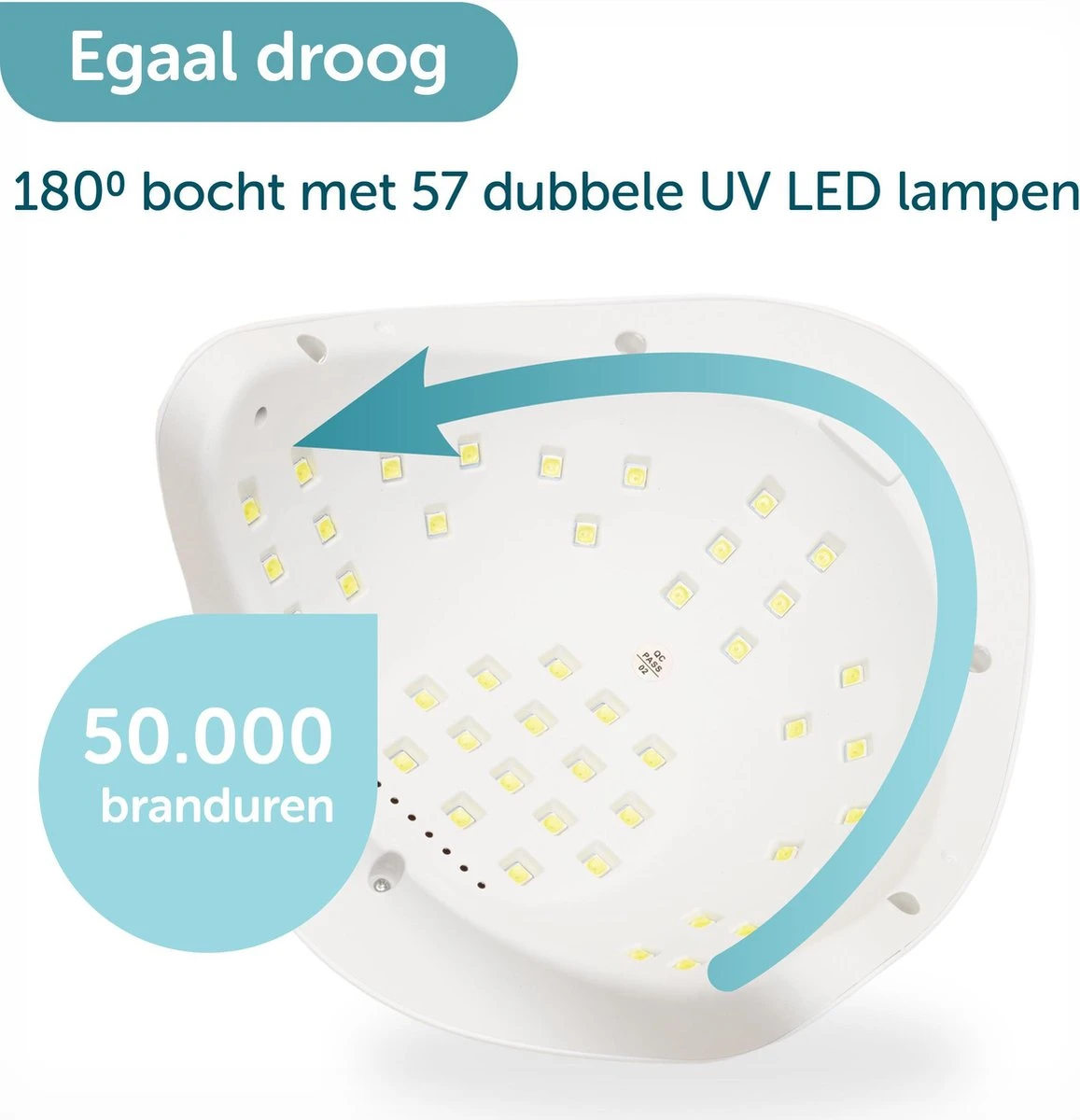 ForDig 220W Professionele Nageldroger Voor Gel Nagels - Nagellak Droger Met UV LED Lamp En Timer Voor Gelnagels - Nageldrogerlamp Met 57 LED Lampjes Voor Nagel Gellak - Geschikt Voor Manicure En Pedicure - Nagellakdroger Hard Gelpolish Builder - Afbeelding 5