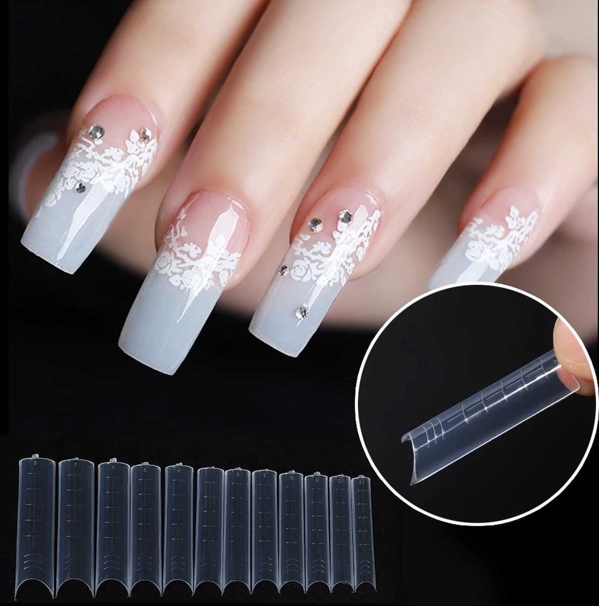 Royala Mold07 Dual System Forms - Mold - 120 Stuks - 12 Maten In Handige Tipbox - Polygel Tips - Voor Polygel En Acrylgel - Mix System Forms - Tips Voor Polygel - Royala Dual Mold Tips Line - Afbeelding 2