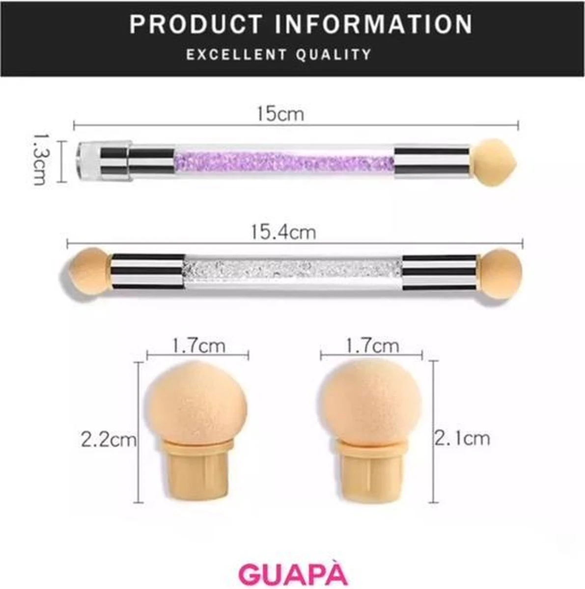 GUAPÀ - Nail Art Blooming Spons & Stempel Penseel Voor Het Maken Van Babyboom En Holografisch Effecten Op Je Nagels - Kleur Roze - Afbeelding 7