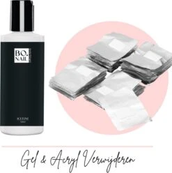 GUAPÀ® Aceton Met Soak Off Wraps | Verwijder Acryl Nagels & Gel Nagels | Gellak Verwijderen | Soak Off Remover | Acetone 100 Ml + 50 Soak Off Wraps