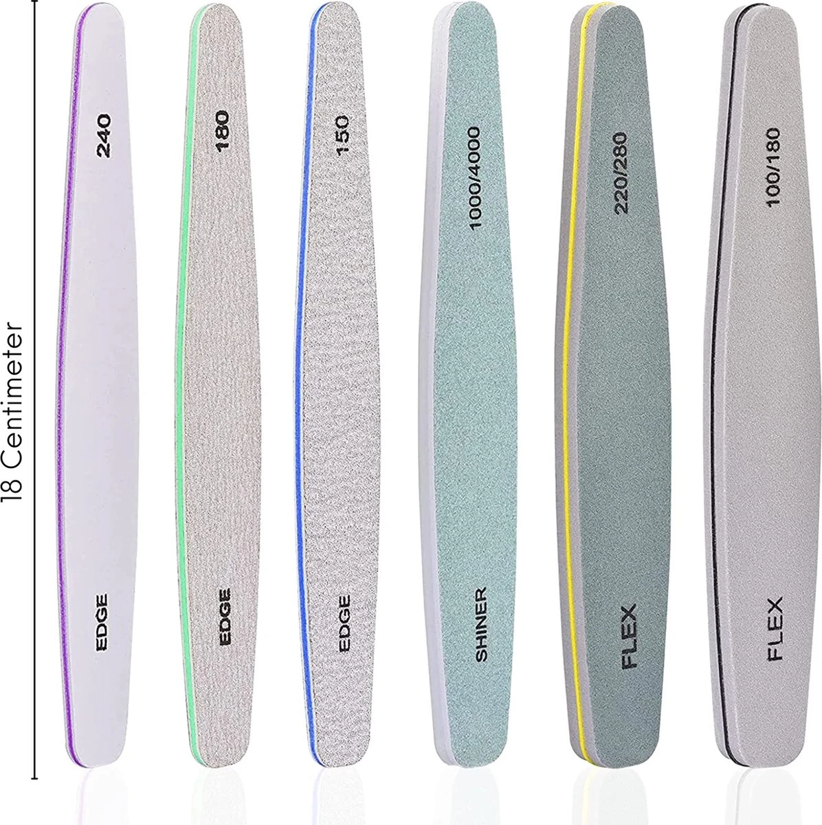 YUBBI 6 Stuks Nagelvijl Zebra Vijl - Manicure Set - Buffer - Polijsten - 100/180 Grit - 150/180/240 Grit - 1000/4000 Grit - 220/280 - Afbeelding 2
