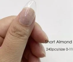 Merkloos Gel Soft Flex Nepnagels Met Lijm Plaknagels Short Almond Shape Nagels Press On Nails 100% Soak-off - Fake Nails- Nageltips Full Cover 240 Stuks Transparant / Clear Tips Van Hoge Kwaliteit + Nagelvijl+ Nagellijm