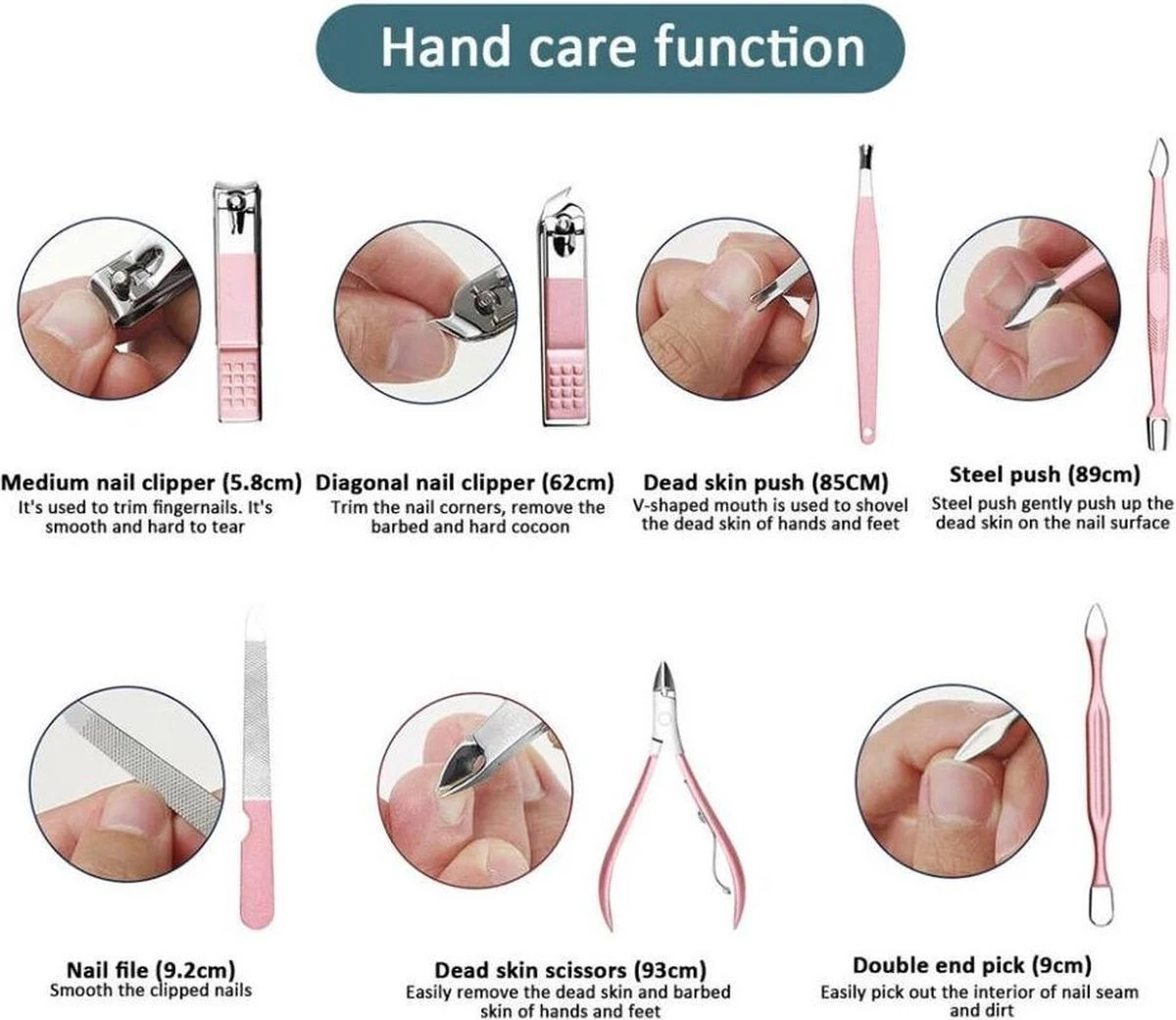 Luxe 18-delige Manicure Set - Manicure Pedicure Set- Nagelverzorging- Met Opbergetui - Afbeelding 4