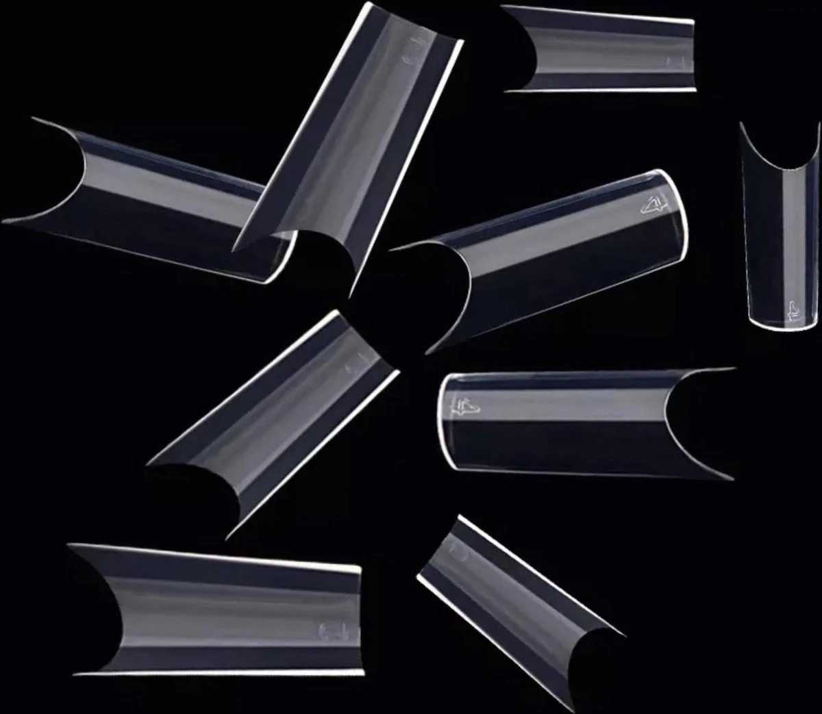 Nagel Tips - Clear/Transparant - 500 Stuks - 50 Van Elke Maat - 10 Maten - Afbeelding 2