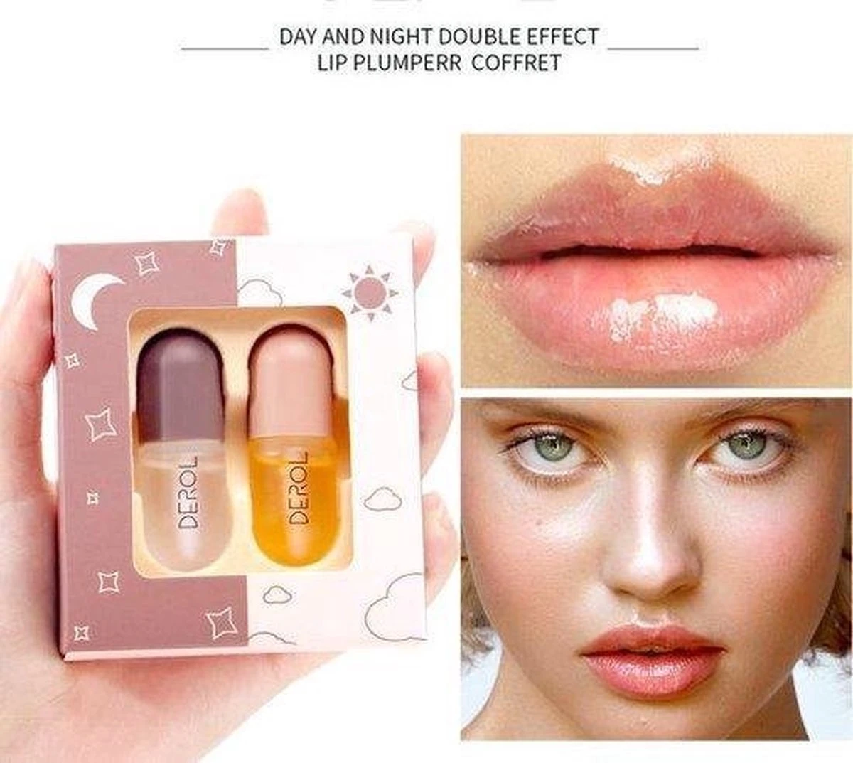 2 Stuks DAG En Nacht Lip Plumpers | Natuurlijke Lip Plumpers | 50% Vollere Lippen In 2 Min | Lip Filler | Lipgloss | Lip Maximizer | Cadeautip | In Een Schattige Cadeauverpakking! - Afbeelding 9
