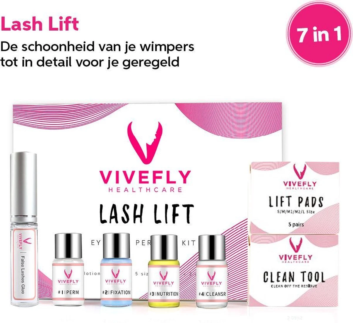 Vivefly Healthcare Wimperlifting Set - Complete Kit Voor Wimper- En Wenkbrauw Lifting - Extra Sterke Lijm - 25-delig - Wimperlift - Lash Lift Kit - Wimperserum - Wimpers Krullen - Brow Lamination - Geschikt Voor Professioneel Gebruik - Afbeelding 5