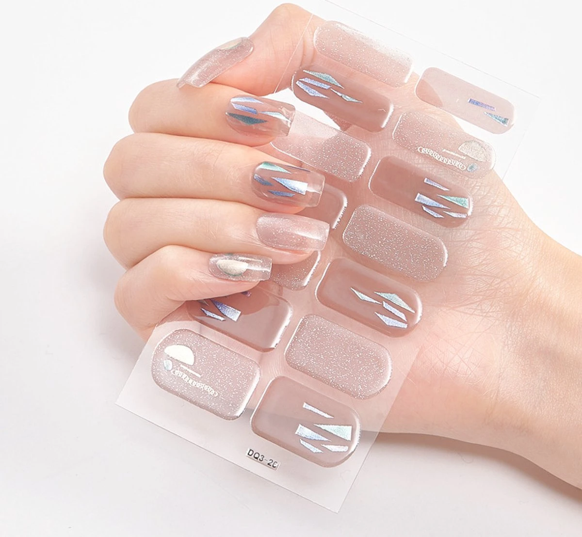 YUBBI Nail Art Nagel Stickers - Nail Wraps - Stencils - Zelfklevend - Natural Shine - 4 Vellen - Afbeelding 6