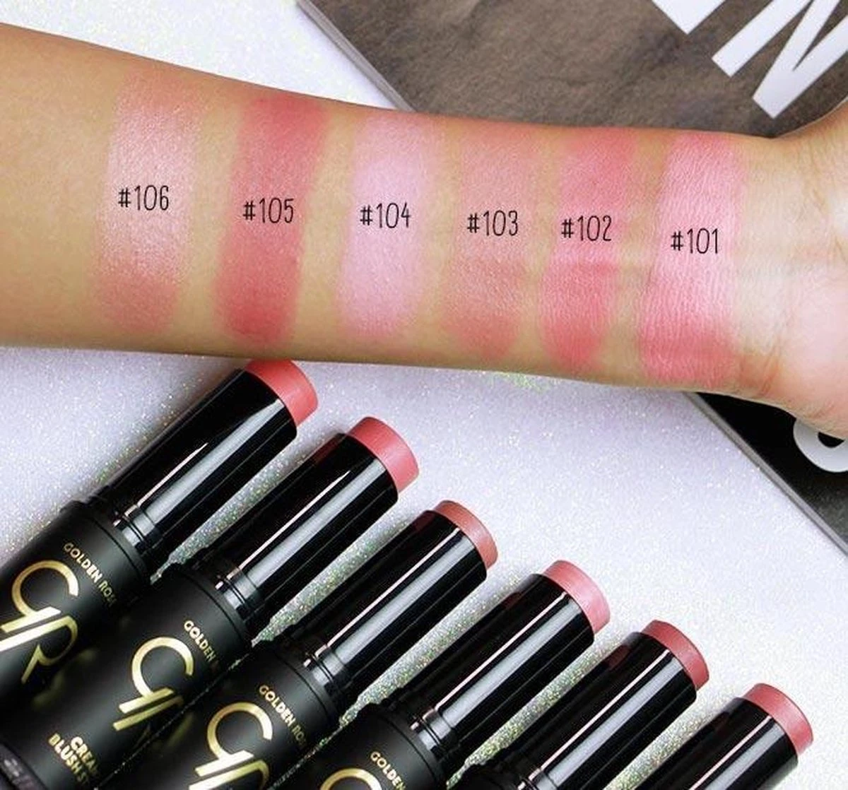 Golden Rose Creamy Blush Stick NO: 101 Crème Blush In Een Makkelijke Stick - Afbeelding 2
