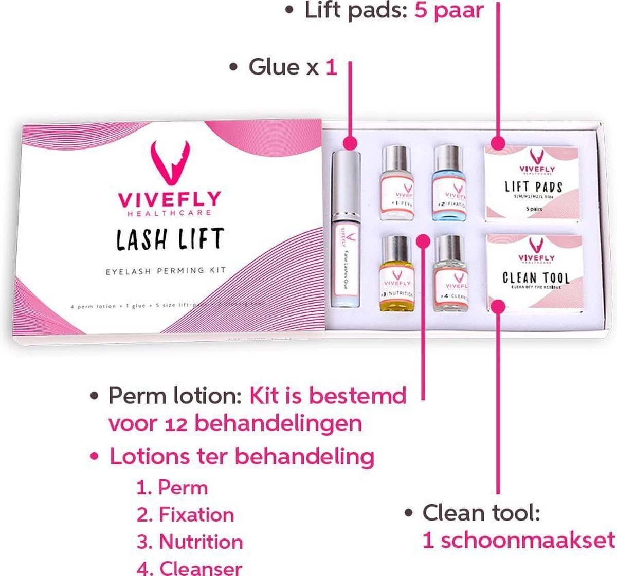 Vivefly Healthcare Wimperlifting Set - Complete Kit Voor Wimper- En Wenkbrauw Lifting - Extra Sterke Lijm - 25-delig - Wimperlift - Lash Lift Kit - Wimperserum - Wimpers Krullen - Brow Lamination - Geschikt Voor Professioneel Gebruik - Afbeelding 8