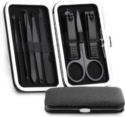 Manicure / Pedicure Set (8 Stuks) Hoge Kwaliteit Nagel Schaar Pincet Nagel Knipper Verzorging Zwart