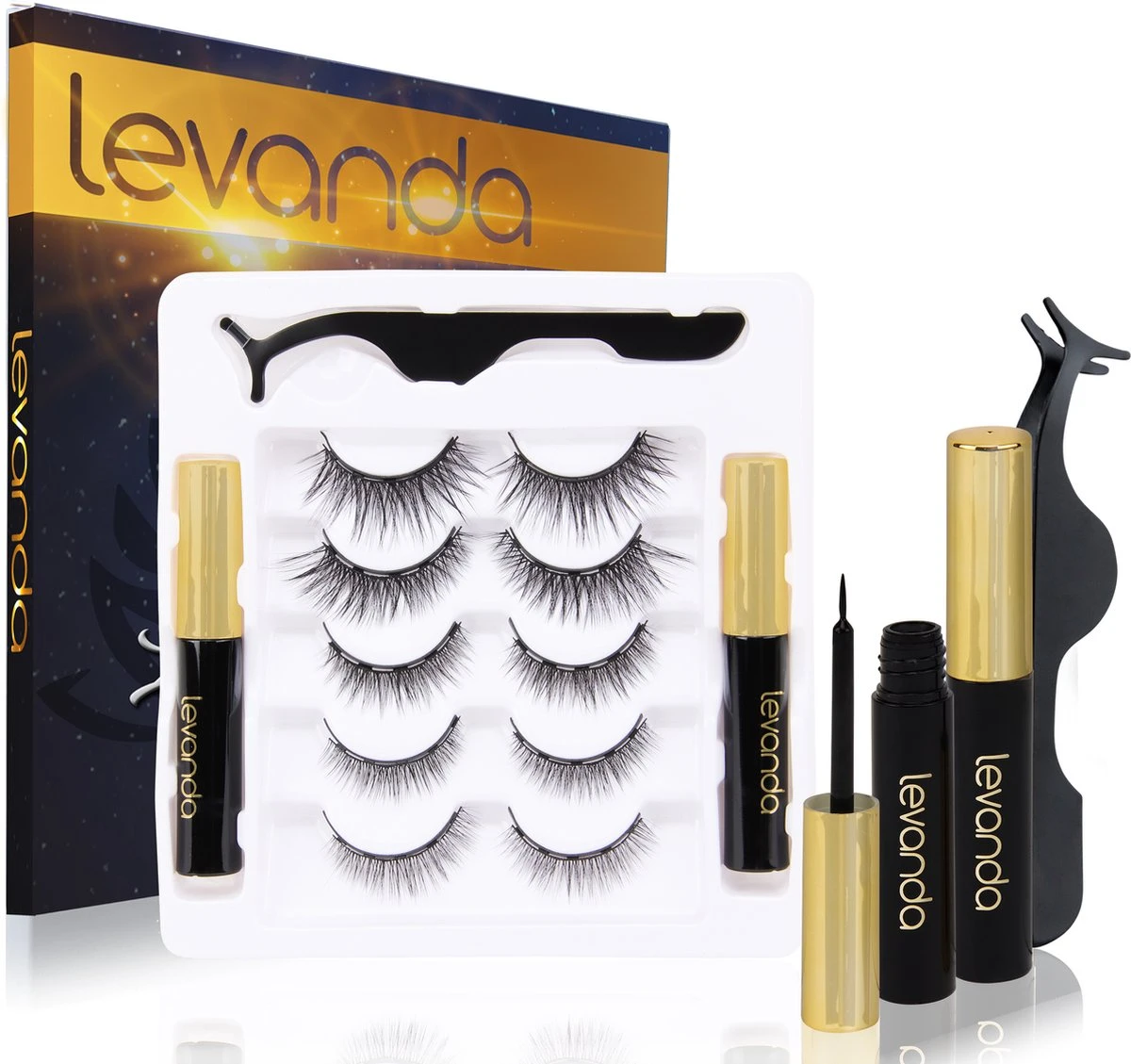 Nep Wimpers Met Magnetische Eyeliner Zwart - Wimperextensions Magnetic Lashes - Valse Wimpers Magneet Potlood En Applicator