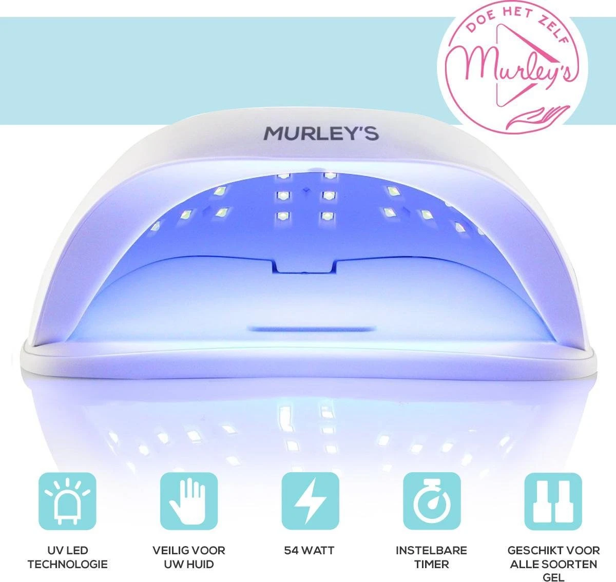 Murley’s Pro Dual Nagellamp Gellak Nageldroger - UV LED Nagel Lamp - 54 Watt - 36 LED’s - Afbeelding 4