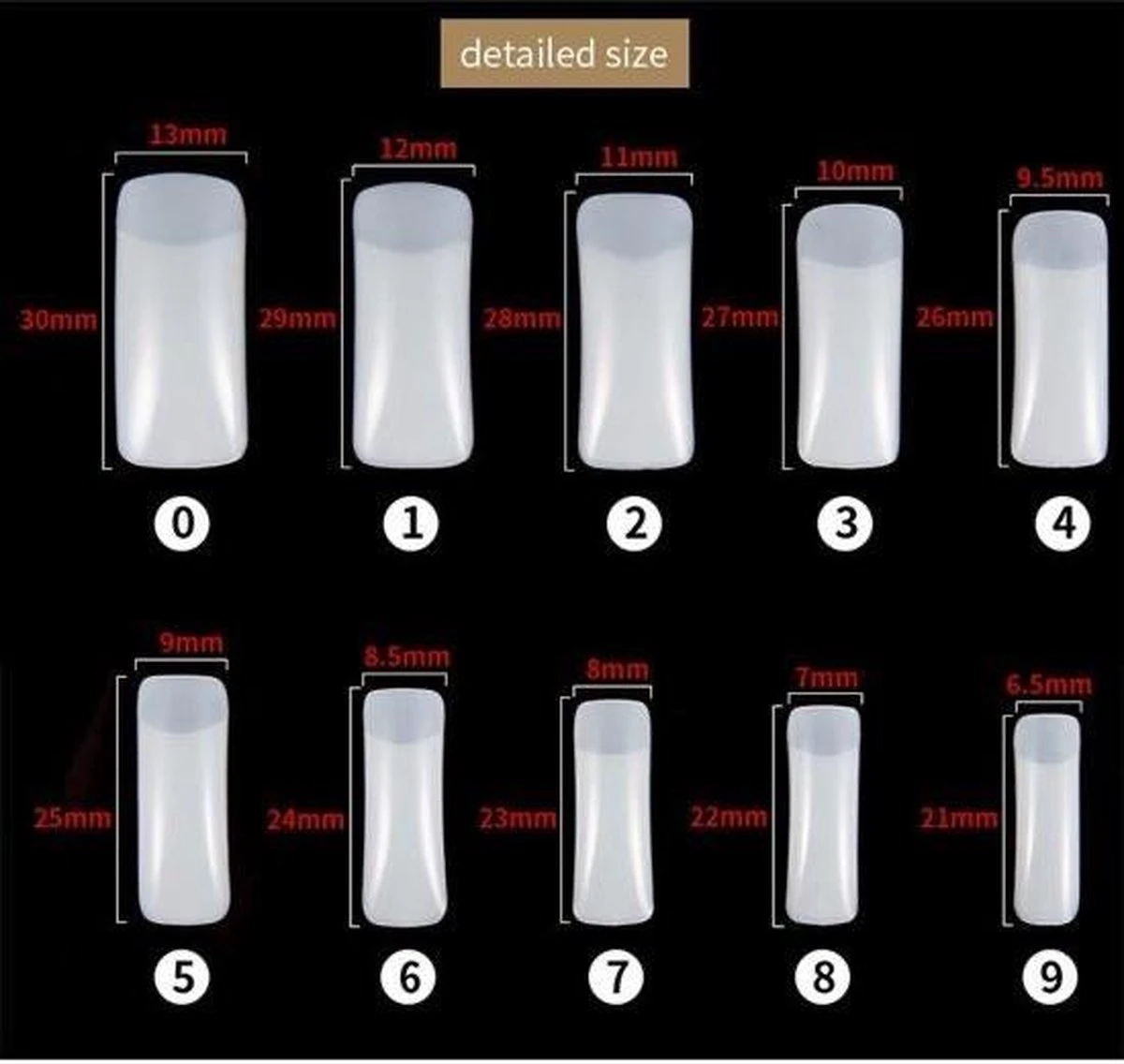 Merkloos Nageltips Set Naturel - Acryl Nagels En Gelnagels - 100 Stuks - Afbeelding 2