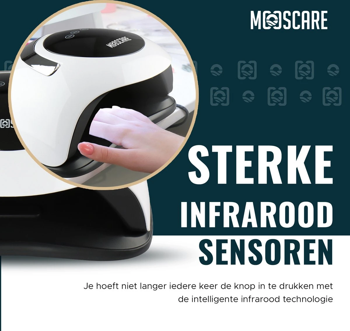 MOOSCARE 120 Watt LED Lamp Voor Gellak Nagels - UV Lamp Gelnagels - Nail Art Nagellamp - Gel Nagellak Nageldroger - Afbeelding 4