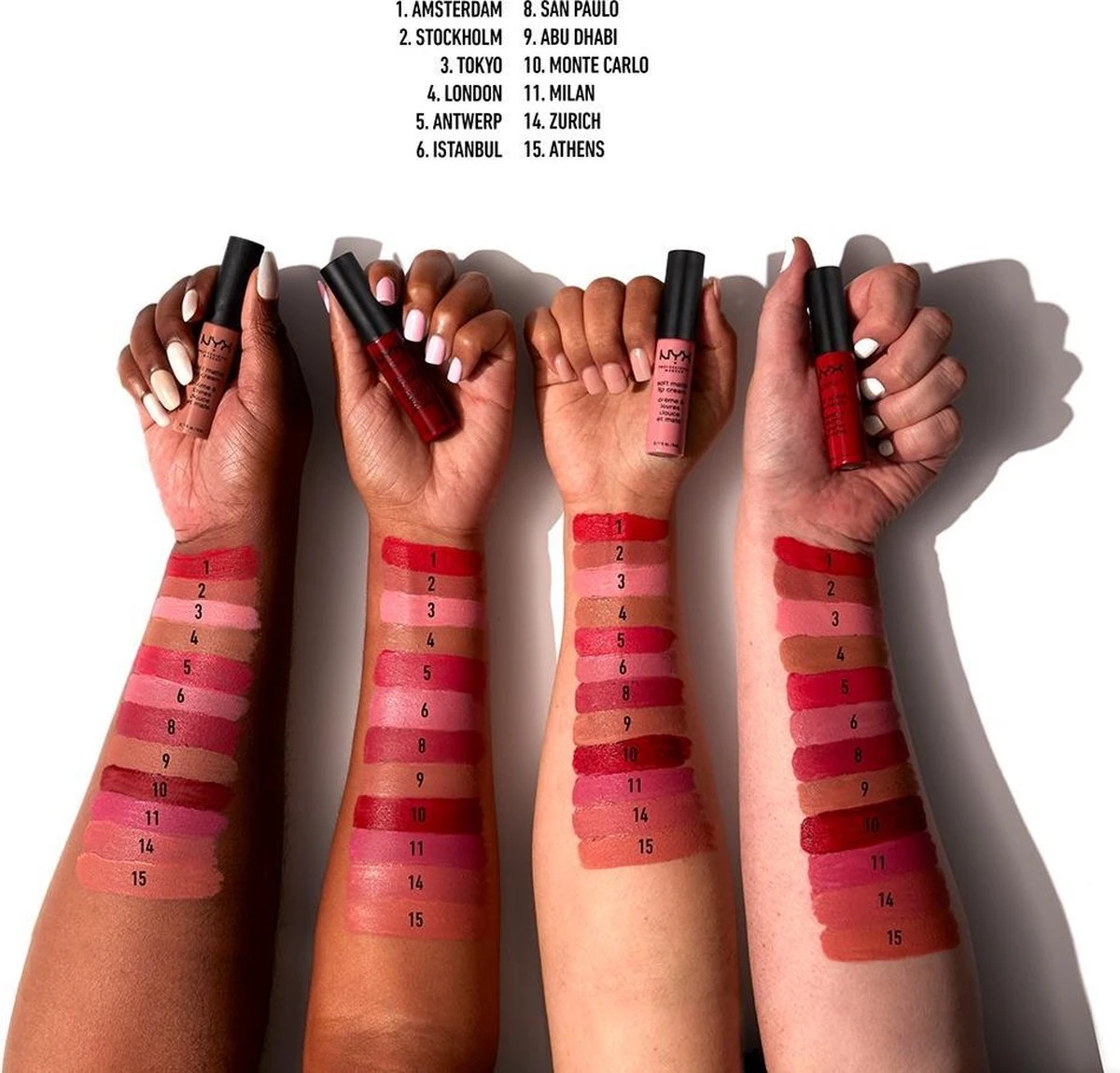 NYX Professional Makeup Soft Matte Lip Cream - Tokyo SMLC03 - Liquid Lippenstift - 8 Ml - Afbeelding 4