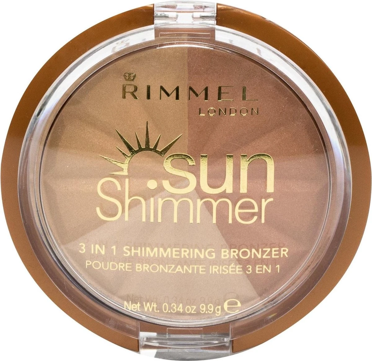 Rimmel London Rimmel - SunShimmer 3 In 1 Shimmering Bronzer Lustrous Powder 9.9 G 1 Gold Princess - - Afbeelding 3