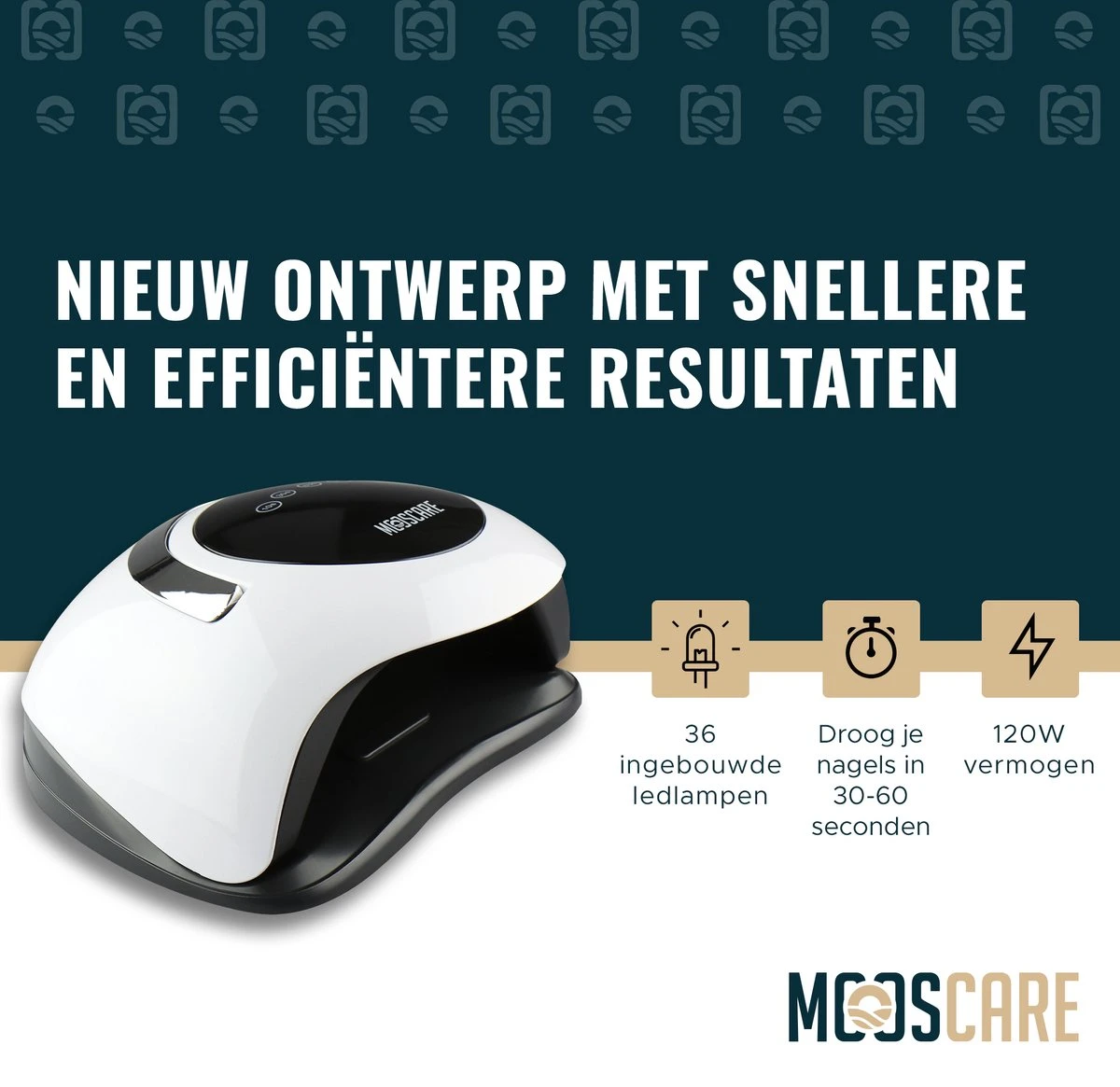 MOOSCARE 120 Watt LED Lamp Voor Gellak Nagels - UV Lamp Gelnagels - Nail Art Nagellamp - Gel Nagellak Nageldroger - Afbeelding 5