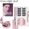 Merkloos Magnetische Wimpers - Natuurlijke Look - Magnetische Nep Wimpers Met 2 Magnetic Eyeliners En Applicator - Valse Wimpers - Magnetic Lashes - Magnetische Wimpers Set - 3D Fake Lashes