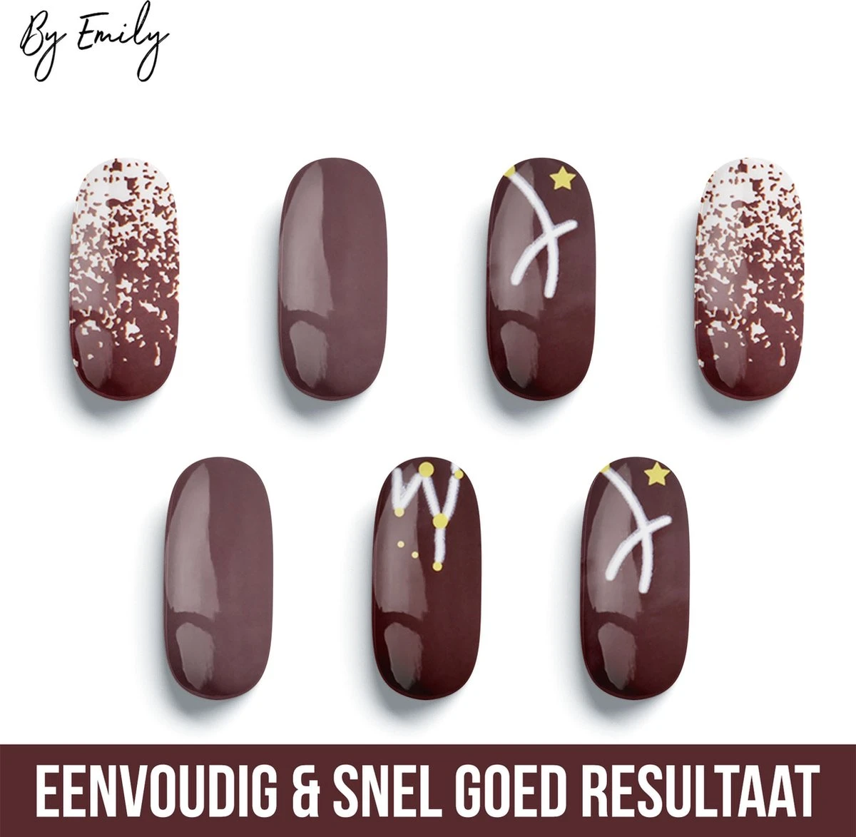 By Emily - Nagel Wrap - Star Struck | 14 Stickers | Nail Wrap | Nail Art | Trendy | Design | Nagellakvrij | Eenvoudig | Nagel Wrap | Nagel Stickers | Folie | Zelfklevend | Sjablonen - Afbeelding 2