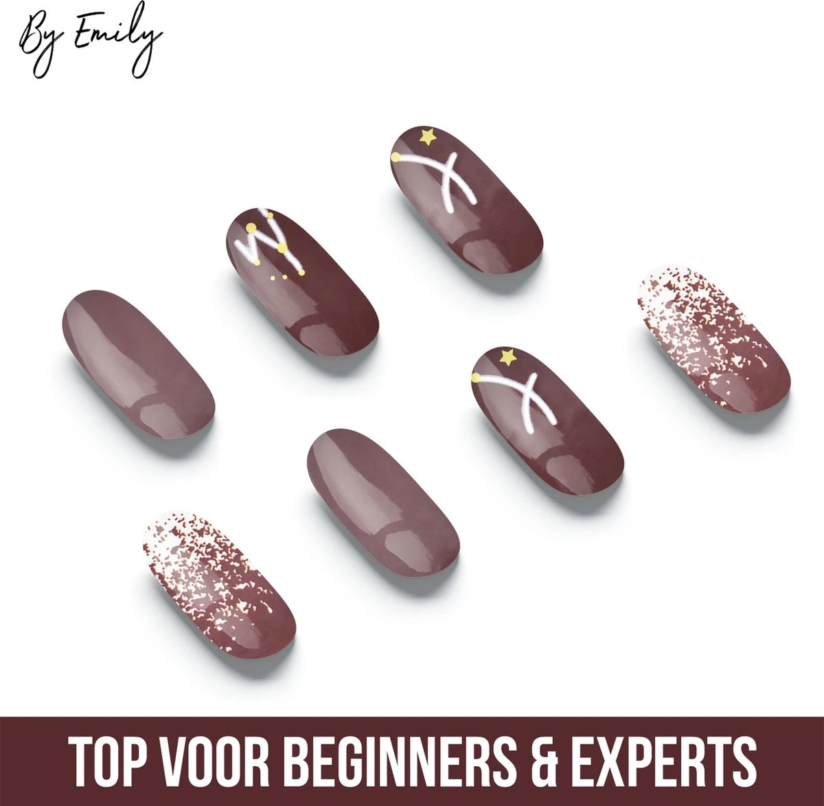 By Emily - Nagel Wrap - Star Struck | 14 Stickers | Nail Wrap | Nail Art | Trendy | Design | Nagellakvrij | Eenvoudig | Nagel Wrap | Nagel Stickers | Folie | Zelfklevend | Sjablonen - Afbeelding 3