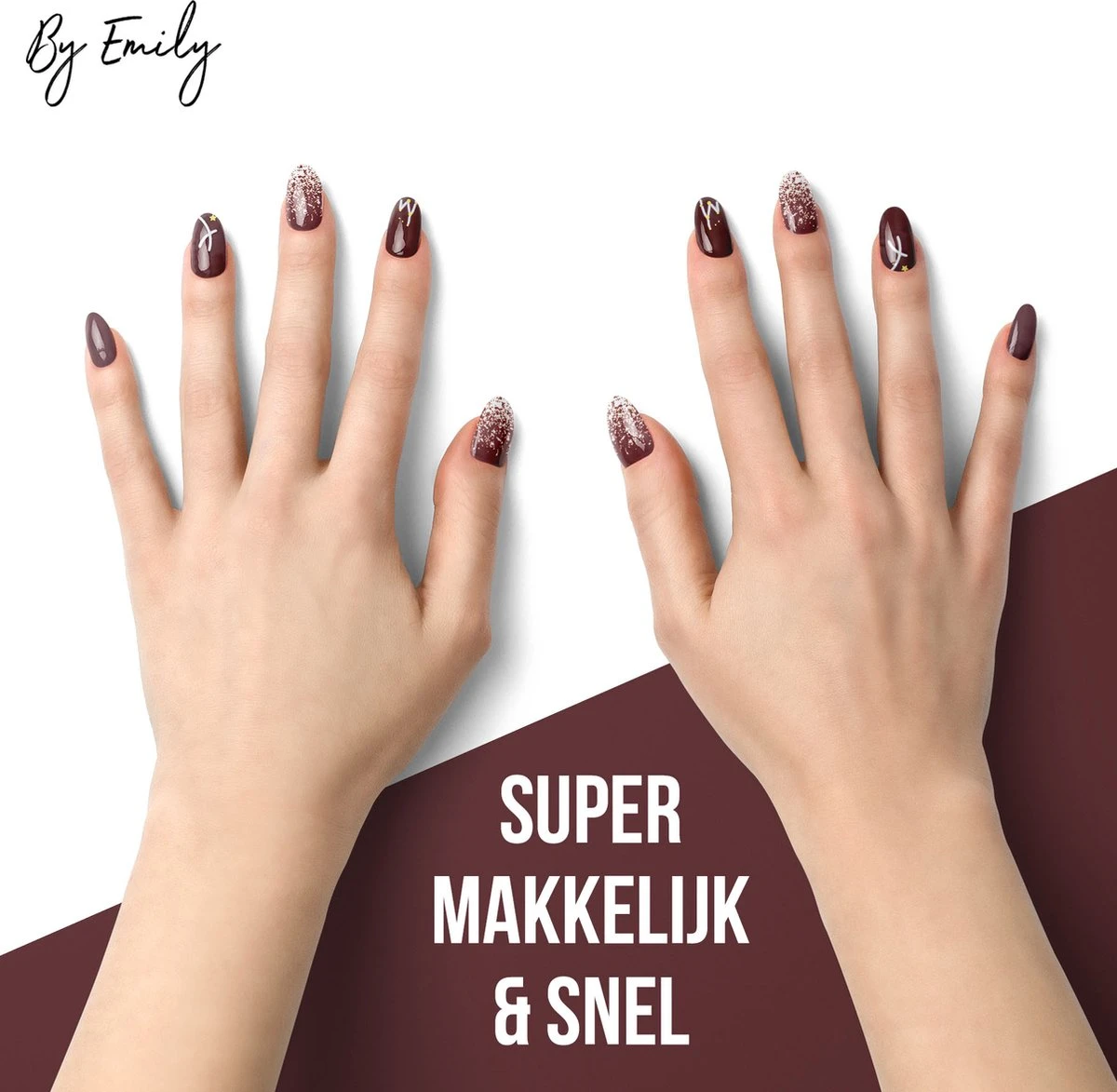 By Emily - Nagel Wrap - Star Struck | 14 Stickers | Nail Wrap | Nail Art | Trendy | Design | Nagellakvrij | Eenvoudig | Nagel Wrap | Nagel Stickers | Folie | Zelfklevend | Sjablonen - Afbeelding 6
