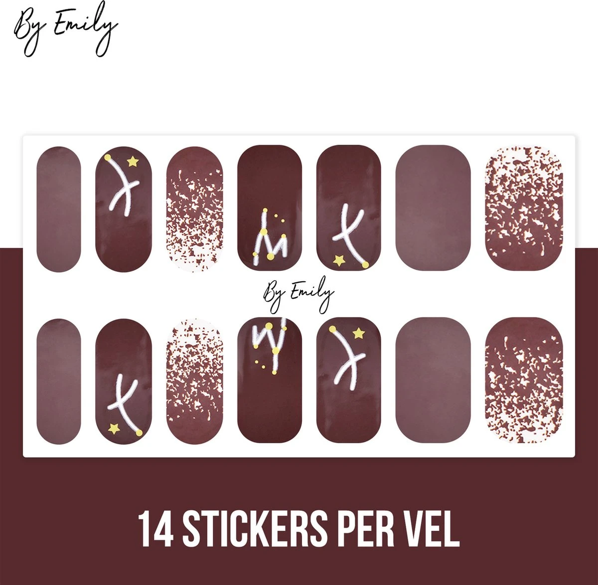 By Emily - Nagel Wrap - Star Struck | 14 Stickers | Nail Wrap | Nail Art | Trendy | Design | Nagellakvrij | Eenvoudig | Nagel Wrap | Nagel Stickers | Folie | Zelfklevend | Sjablonen - Afbeelding 7