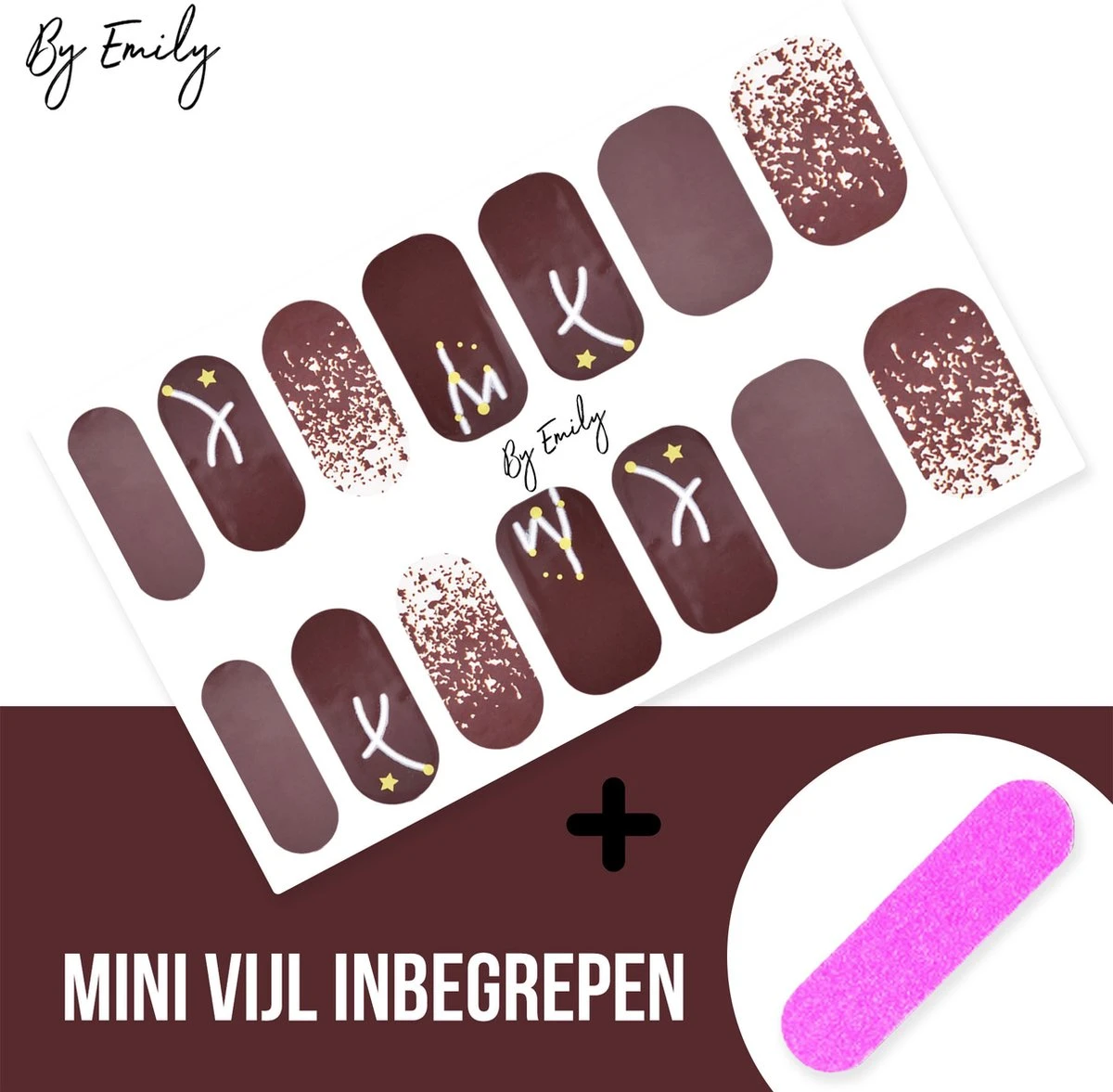 By Emily - Nagel Wrap - Star Struck | 14 Stickers | Nail Wrap | Nail Art | Trendy | Design | Nagellakvrij | Eenvoudig | Nagel Wrap | Nagel Stickers | Folie | Zelfklevend | Sjablonen - Afbeelding 4