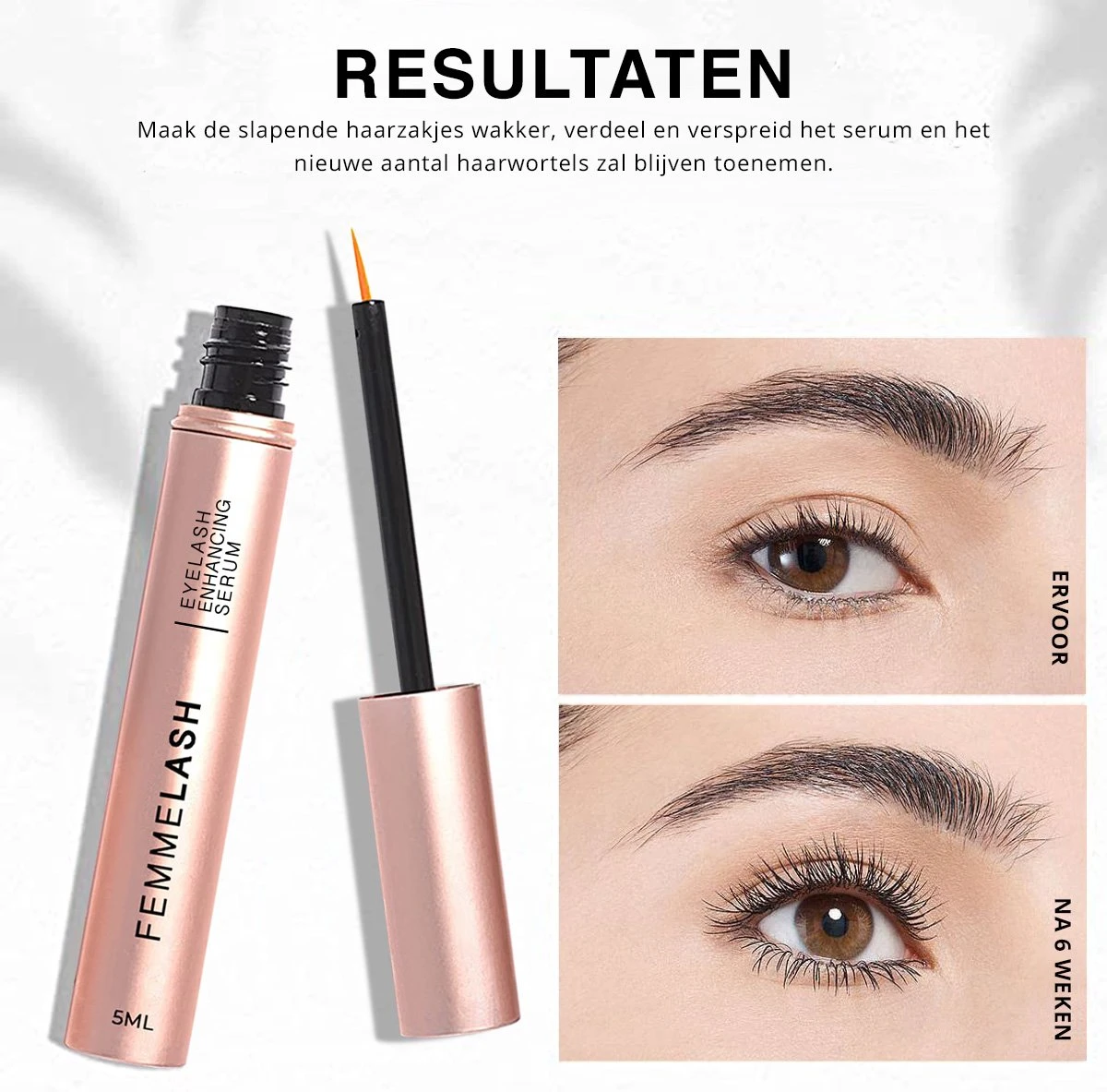 FemmeLash - EyeLash Serum - Wimper Groei - Lange Wimpers - Volle Wimpers - 5 Ml - Afbeelding 2