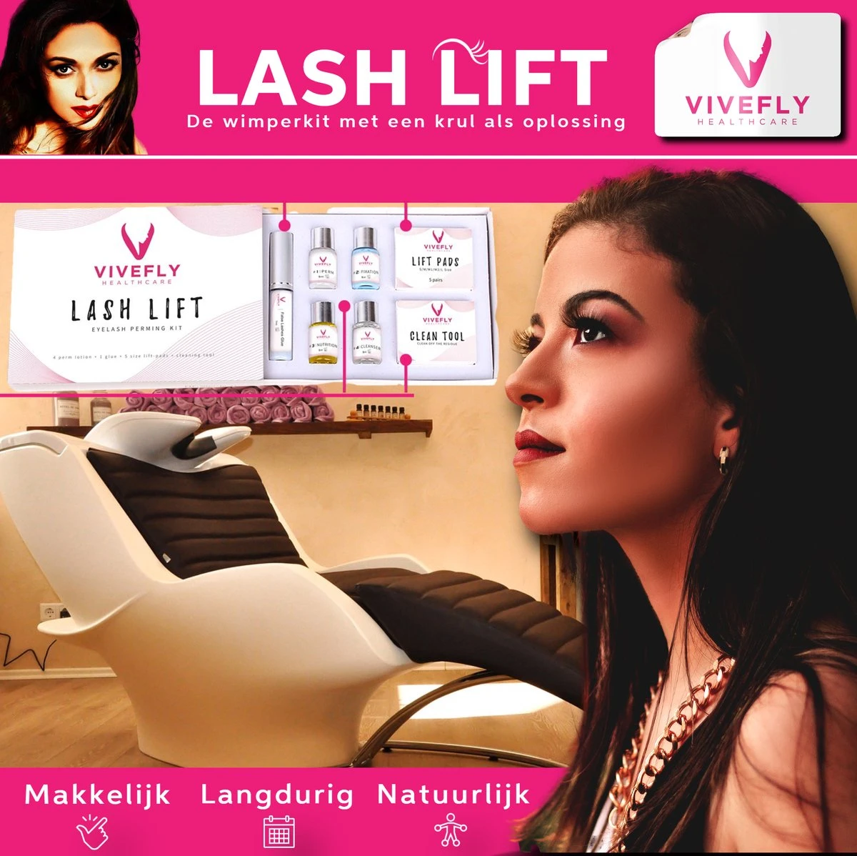 Vivefly Healthcare Wimperlifting Set - Complete Kit Voor Wimper- En Wenkbrauw Lifting - Extra Sterke Lijm - 25-delig - Wimperlift - Lash Lift Kit - Wimperserum - Wimpers Krullen - Brow Lamination - Geschikt Voor Professioneel Gebruik