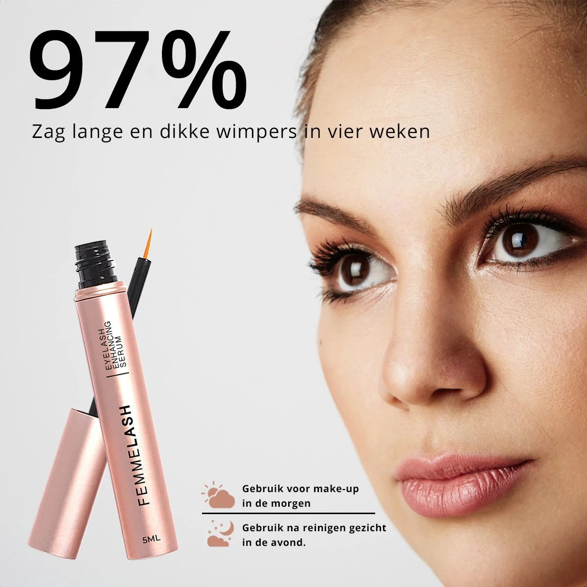 FemmeLash - EyeLash Serum - Wimper Groei - Lange Wimpers - Volle Wimpers - 5 Ml - Afbeelding 4