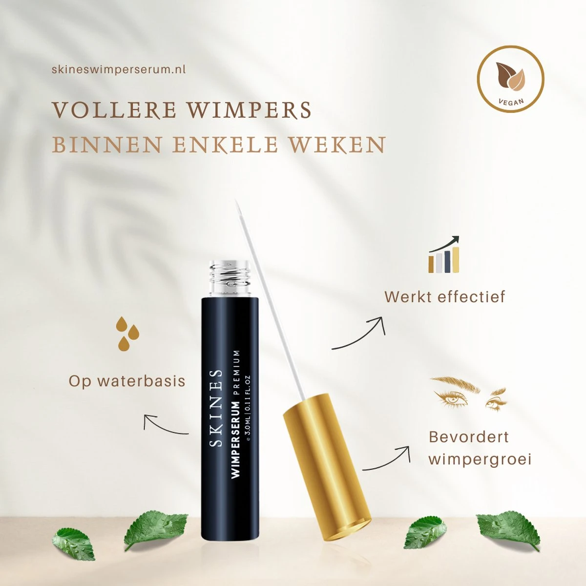 Skines® Wimperserum Premium – Eyelash Serum - Wenkbrauw Serum - Wimper Groei - 3ML - Afbeelding 9