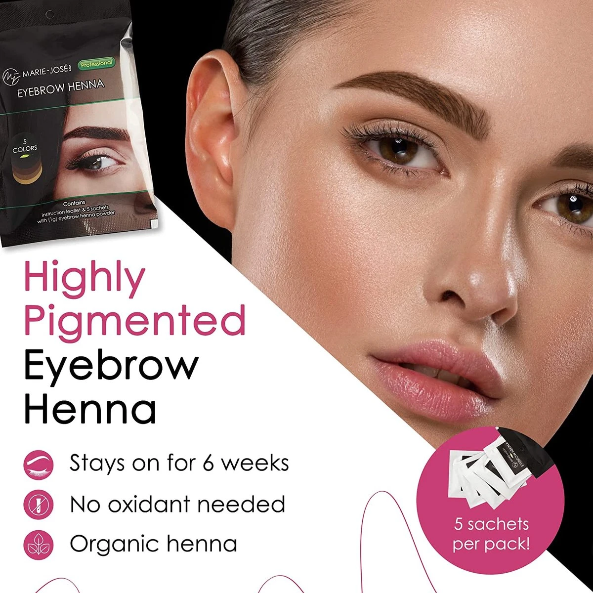 Henna Wenkbrauwverf 5 Kleuren | Henna Brows |Geschikt Voor Minstens 25 Toepassingen | Zelf Je Perfecte Kleur Samenstellen! - Afbeelding 3