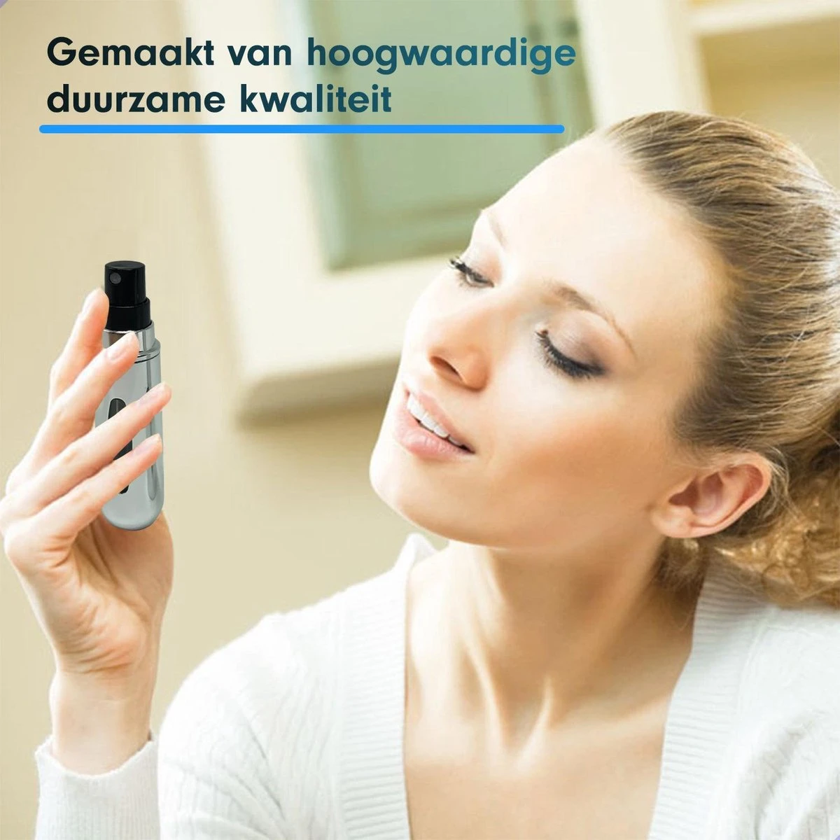 MaxedMore Navulbare Parfumverstuiver 5ml Zilver - 65 Keer Spraybare Parfum Verstuiver - Hervulbaar Tasverstuiver Voor Parfum - Meeneem Mini Geur Flesje Voor Op Reis - Lipstick Formaat Navulbaar Parfumflesje - Afbeelding 5
