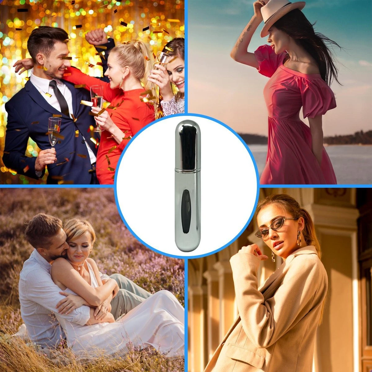 MaxedMore Navulbare Parfumverstuiver 5ml Zilver - 65 Keer Spraybare Parfum Verstuiver - Hervulbaar Tasverstuiver Voor Parfum - Meeneem Mini Geur Flesje Voor Op Reis - Lipstick Formaat Navulbaar Parfumflesje - Afbeelding 6