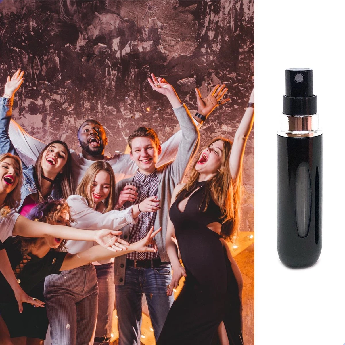 MaxedMore Navulbare Parfumverstuiver 5ml Zwart - 65 Keer Spraybare Parfum Verstuiver - Hervulbaar Tasverstuiver Voor Parfum - Meeneem Mini Geur Flesje Voor Op Reis - Lipstick Formaat Navulbaar Parfumflesje - Afbeelding 3