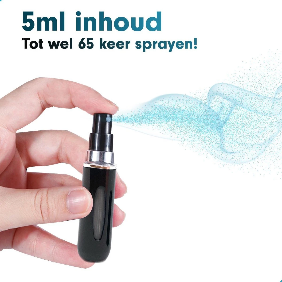 MaxedMore Navulbare Parfumverstuiver 5ml Zwart - 65 Keer Spraybare Parfum Verstuiver - Hervulbaar Tasverstuiver Voor Parfum - Meeneem Mini Geur Flesje Voor Op Reis - Lipstick Formaat Navulbaar Parfumflesje - Afbeelding 8