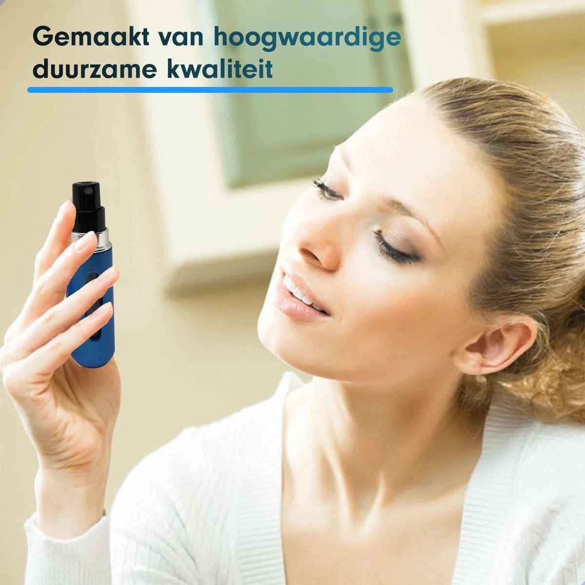 MaxedMore Navulbare Parfumverstuiver 5ml Blauw - 65 Keer Spraybare Parfum Verstuiver - Hervulbaar Tasverstuiver Voor Parfum - Meeneem Mini Geur Flesje Voor Op Reis - Lipstick Formaat Navulbaar Parfumflesje - Afbeelding 8