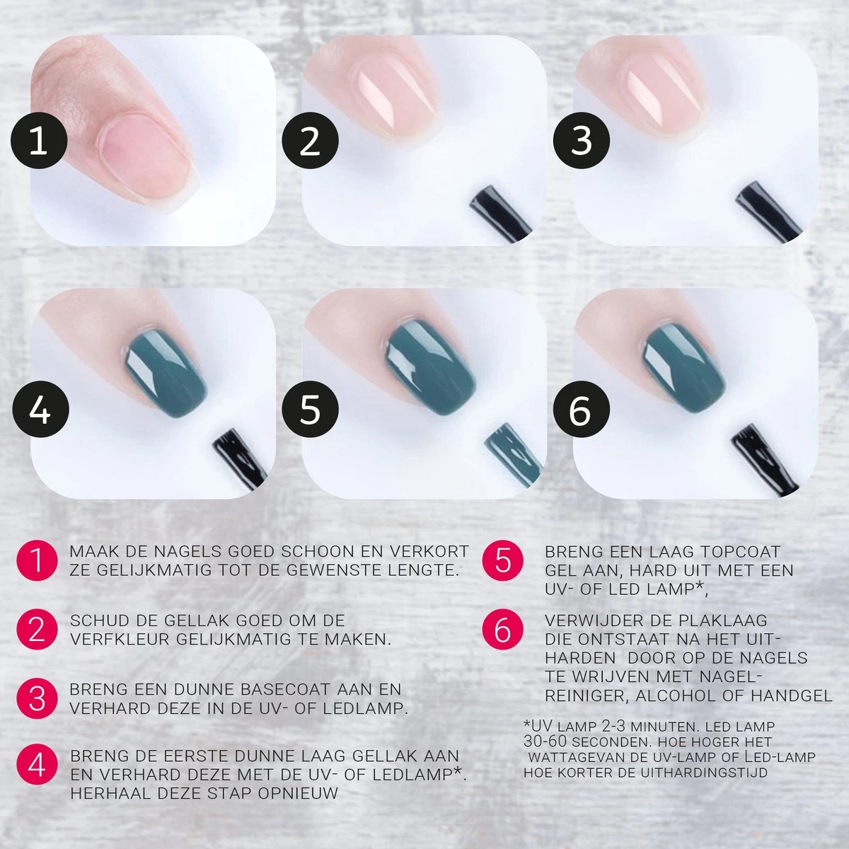 Miss Jules - 6-Delige Gellak Starterspakket - Nagellak - Kleur Nude - Glanzend & Dekkend Resultaat - Afbeelding 8