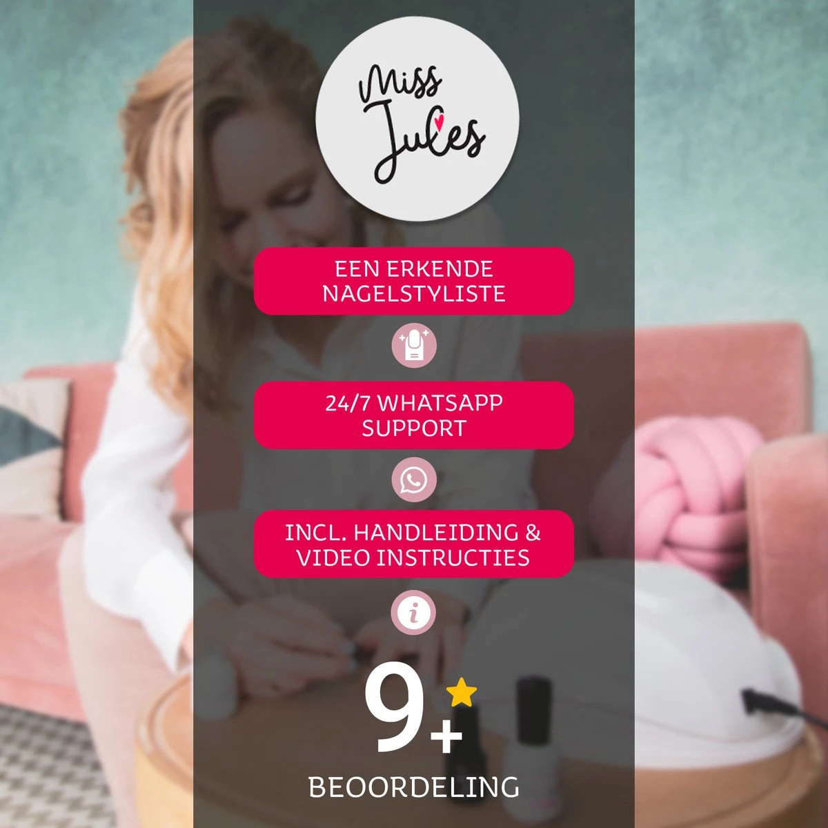 Miss Jules - Acryl Nagels Starterspakket - Wit, Roze & Transparant - Professionele Kunstnagels - Afbeelding 6