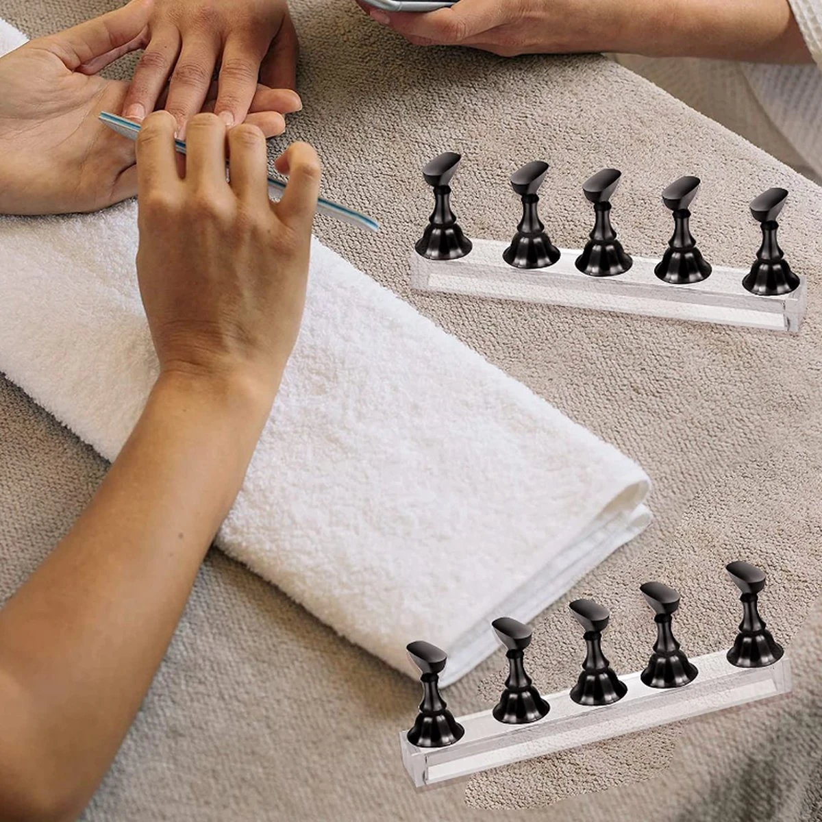 Merkloos Nailtrainer Oefenhand Voor Nagels 12-delige Set - Acryl Nagels Starterspakket - Starter Kit Nagel Display Magnetische Waaier – Kunstnagels Plaknagels - Nail Art Set - Uv Lamp Gelnagels Houd - Afbeelding 7