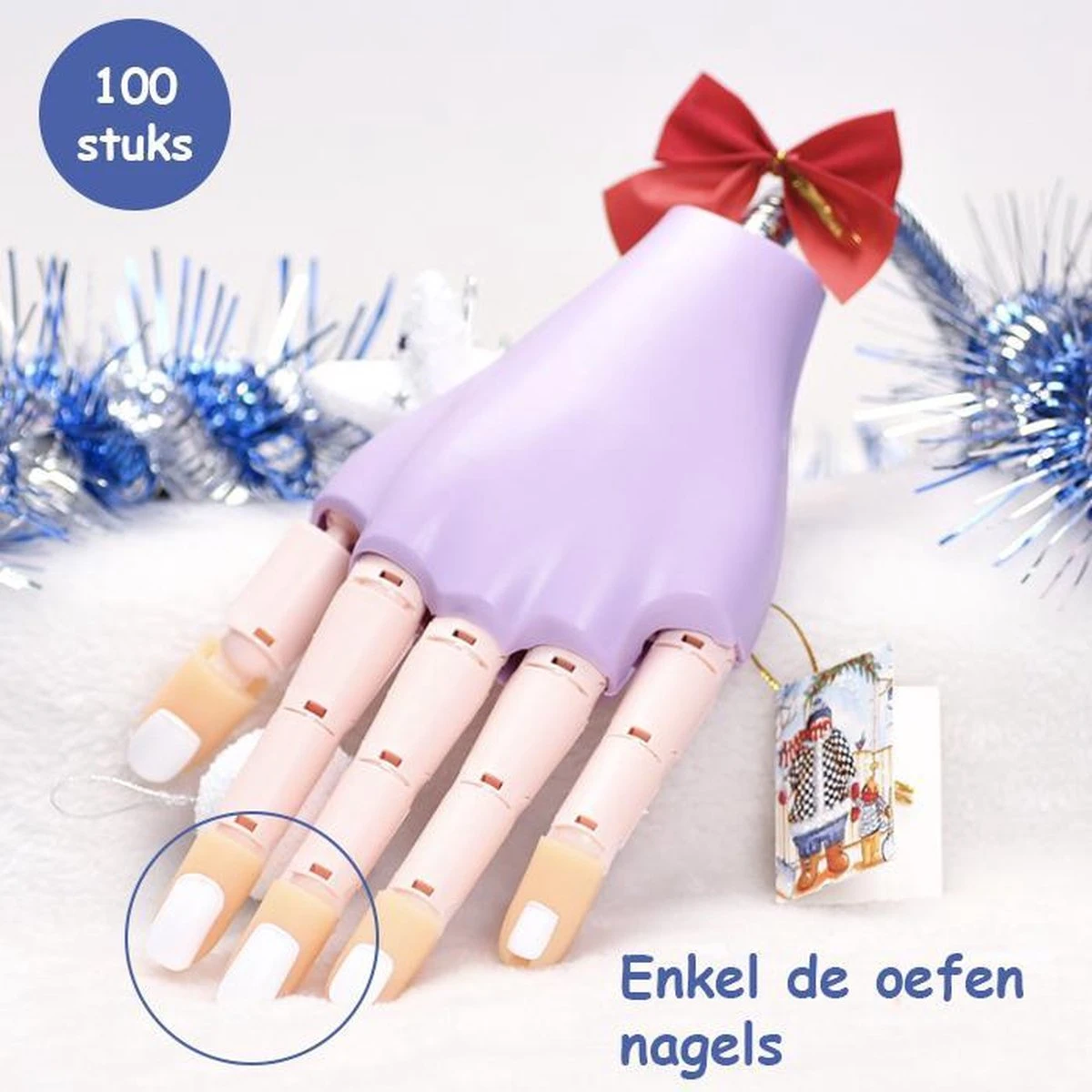 Oefen Nagels - 100 Stuks – Wit – Nailtrainer Tips - Nailtrainer Nagel Oefenhand - Oefenhand Voor Nagels – Nagel Oefenhand – Nailtrainer Refill – Nagel Bedjes Oefenhand - Afbeelding 7