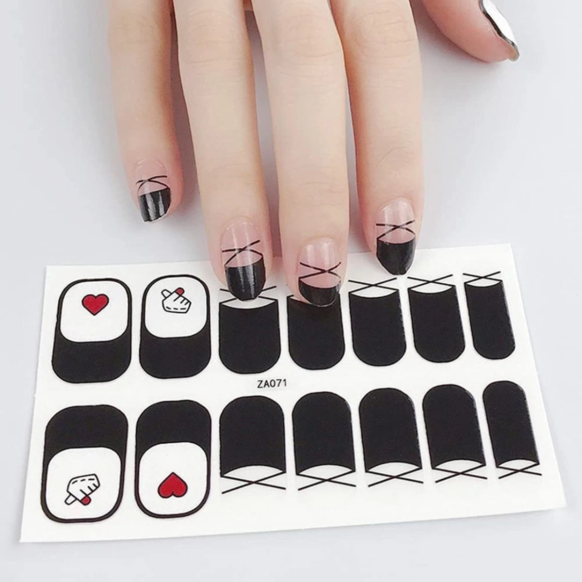 GUAPÀ® Nagelstickers & Nail Wraps - Nagelstickers Hartjes En Vormpjes - Nail Art - Nagel Folie - Diverse Kleuren Nail Wrap - 20 Vellen Nagelstickers - Afbeelding 3